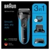 Braun Elektrisch Scheerapparaat Series 3 3010BT Zwart / Blauw