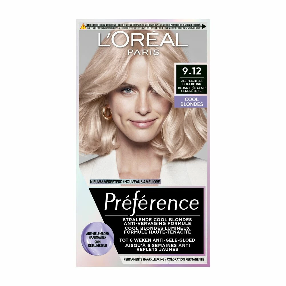 L'Oreal Lu0027Oréal Preference Haarkleuring 9.12 Siberia - Cool Blondes 1 L'Oreal Lu0027Oréal Preference Haarkleuring 9.12 Siberia - Cool Blondes