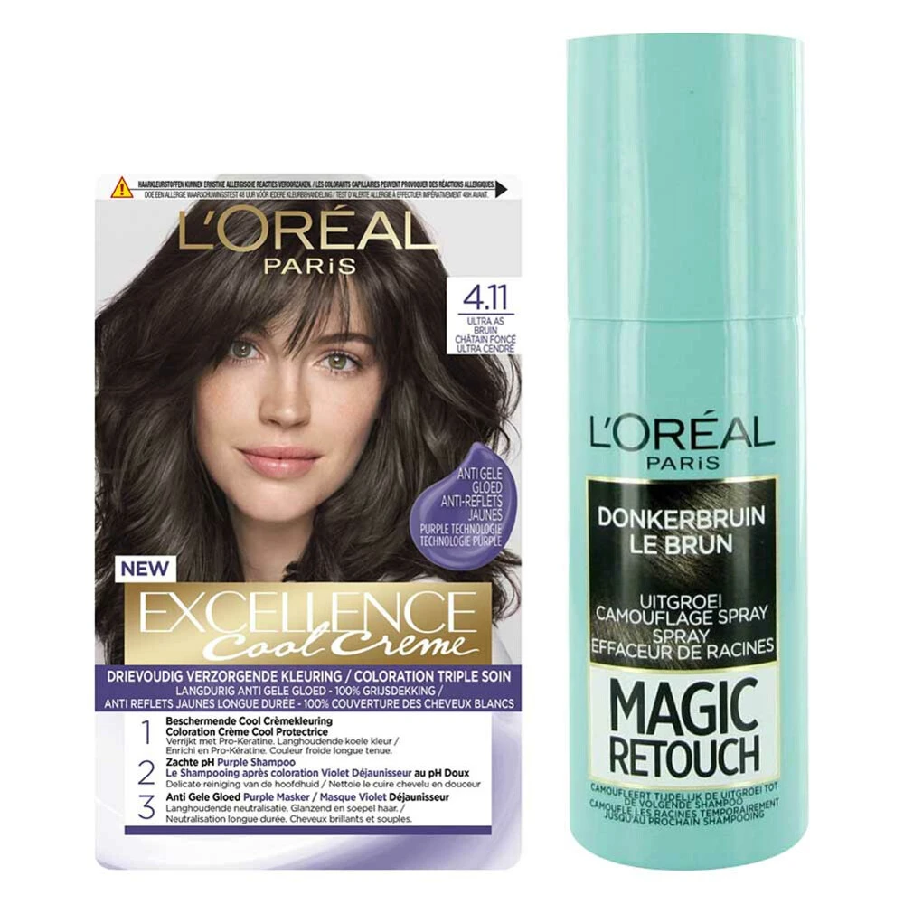 L'Oreal Lu0027Oréal Cool Cream - Bruin + Uitgroeispray Pakket 1 L'Oreal Lu0027Oréal Cool Cream - Bruin + Uitgroeispray Pakket