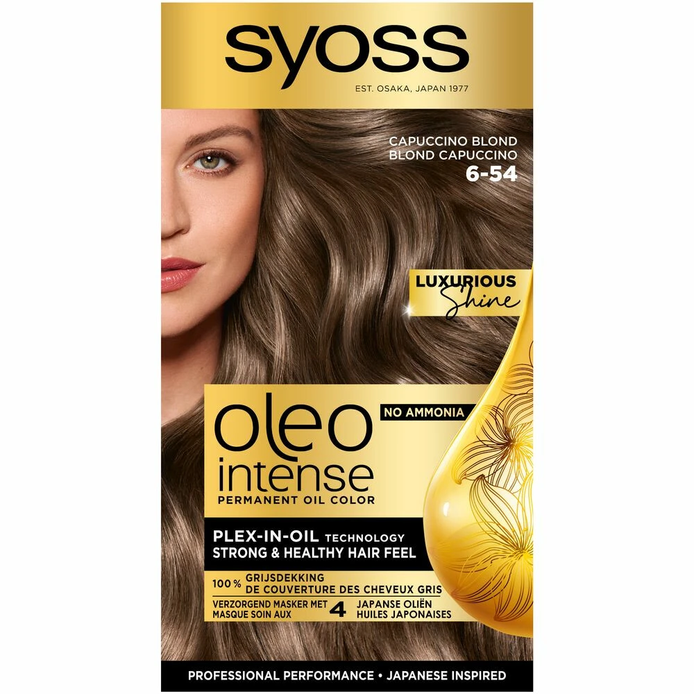 Syoss Oleo Intense 6-54 Capuccino Blond Haarverf 1 Syoss Oleo Intense 6-54 Capuccino Blond Haarverf