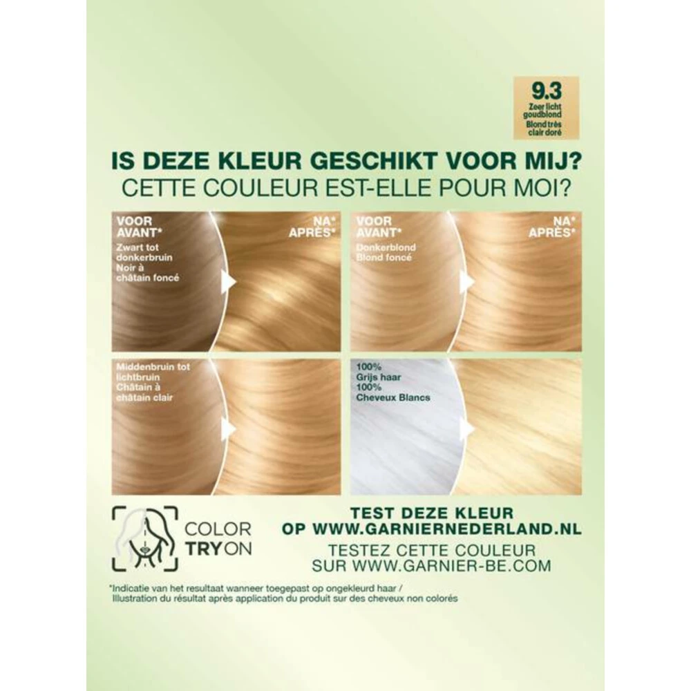 Garnier Nutrisse Crème 93 - Zeer Licht Goudblond 3 Garnier Nutrisse Crème 93 - Zeer Licht Goudblond - Afbeelding 3