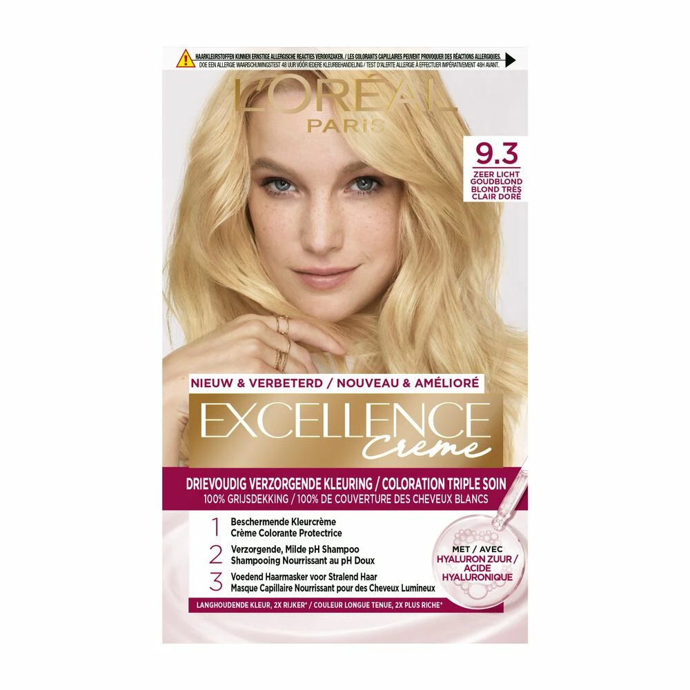 L'Oreal Lu0027Oréal Excellence Creme 9.3 Zeer Licht Goudblond 1 L'Oreal Lu0027Oréal Excellence Creme 9.3 Zeer Licht Goudblond