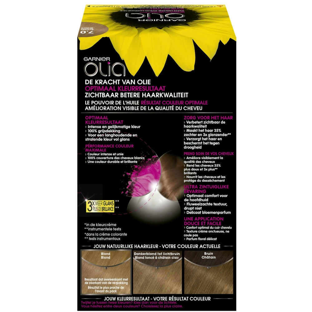 Garnier Olia Haarverf 7.0 - Middenblond 2 Garnier Olia Haarverf 7.0 - Middenblond - Afbeelding 2