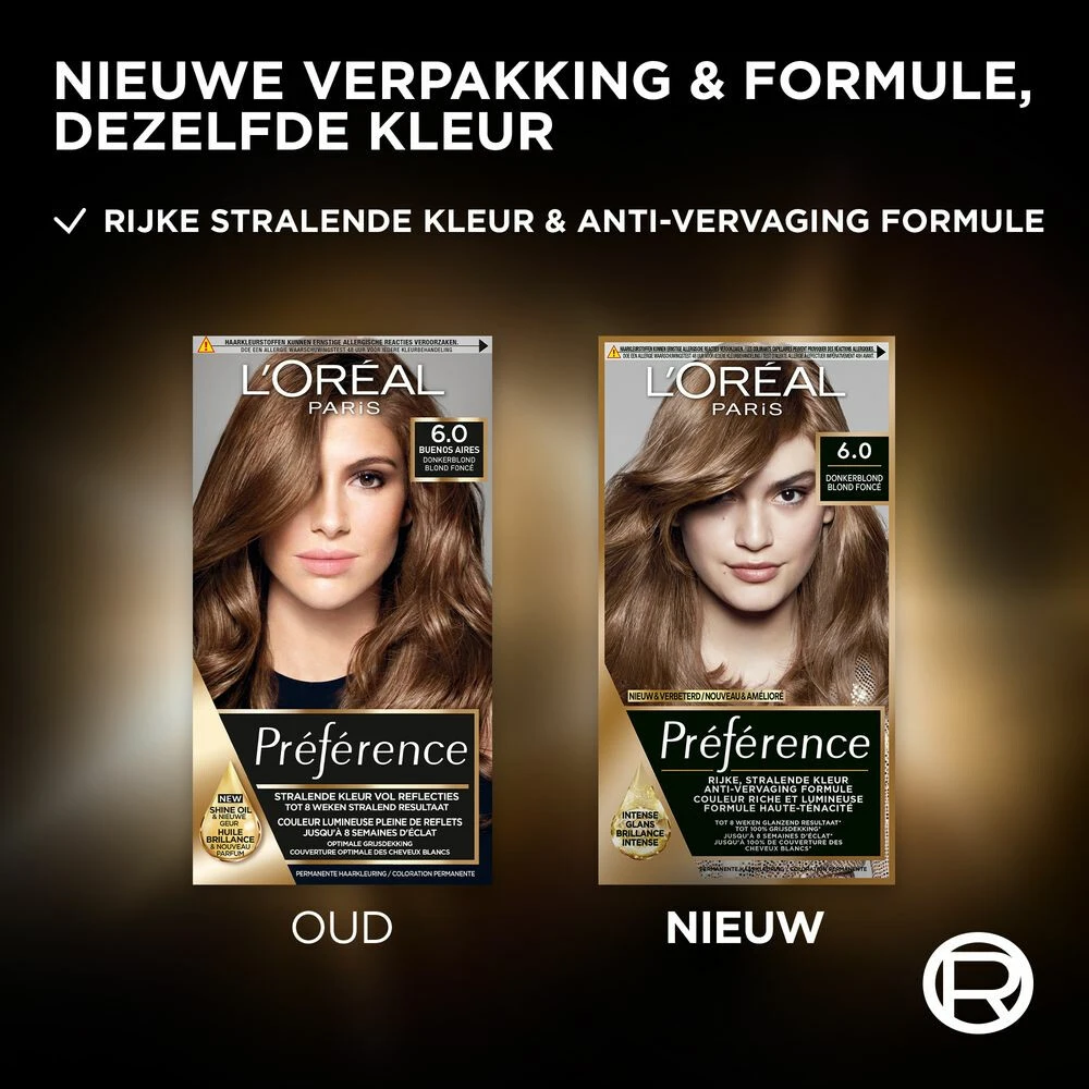 L'Oreal Lu0027Oréal Preference Haarkleuring 06 Ombrie - Donkerblond 3 L'Oreal Lu0027Oréal Preference Haarkleuring 06 Ombrie - Donkerblond - Afbeelding 3