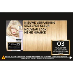 L'Oreal Lu0027Oréal Preference Haarkleuring 03 Glasgow - Asblond -Aanbiedingen Zorg Mooi Winkel 976218 4